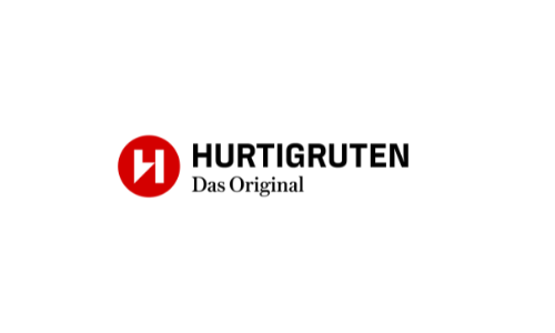 Logo Hurtigruten, Reiseveranstalter, dessen Kreuzfahrten bei REISEBÜRO Wache, Erfurt, buchbar sind